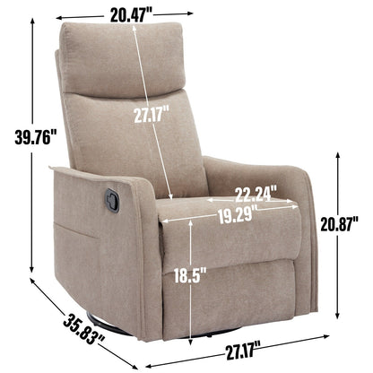 Fauteuil de massage pivotant à 360° avec vibrations en 8 points, dossier réglable, inclinable manuel, avec massage et chauffage lombaire
