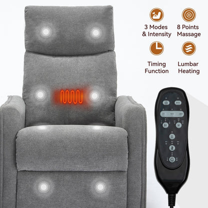 Fauteuil de massage pivotant à 360° avec vibrations en 8 points, dossier réglable, inclinable manuel, avec massage et chauffage lombaire