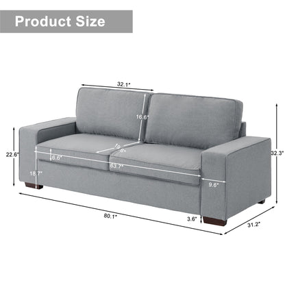 Canapé de salon en velours côtelé de 80,1 po de large