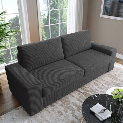 Canapé de salon en velours côtelé de 80,1 po de large