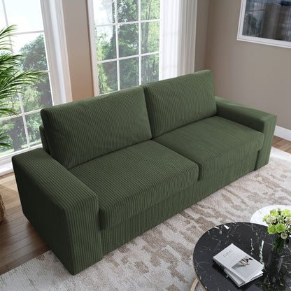 Canapé de salon en velours côtelé de 80,1 po de large