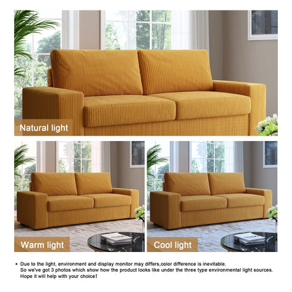 Canapé de salon en velours côtelé de 80,1 po de large