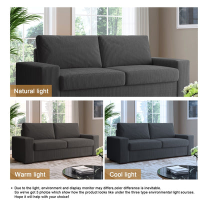 Canapé de salon en velours côtelé de 80,1 po de large