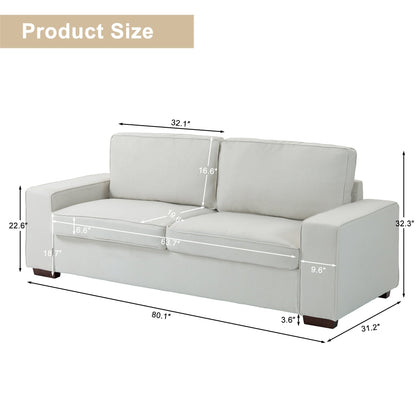 Canapé de salon en velours côtelé de 80,1 po de large