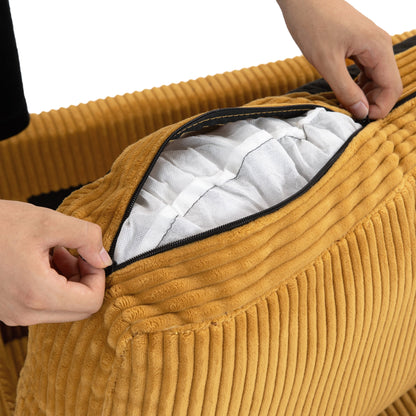 Canapé de salon en velours côtelé de 80,1 po de large