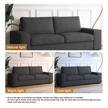 Canapé de salon en velours côtelé de 80,1 po de large