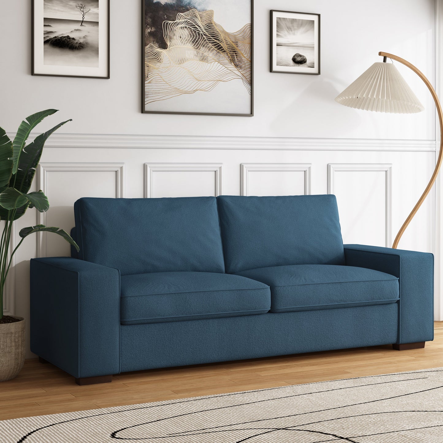 Canapé de salon en velours côtelé de 80,1 po de large