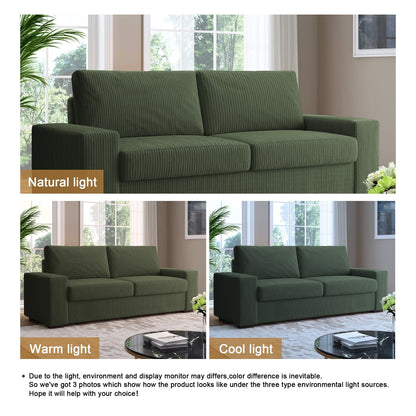 Canapé de salon en velours côtelé de 80,1 po de large