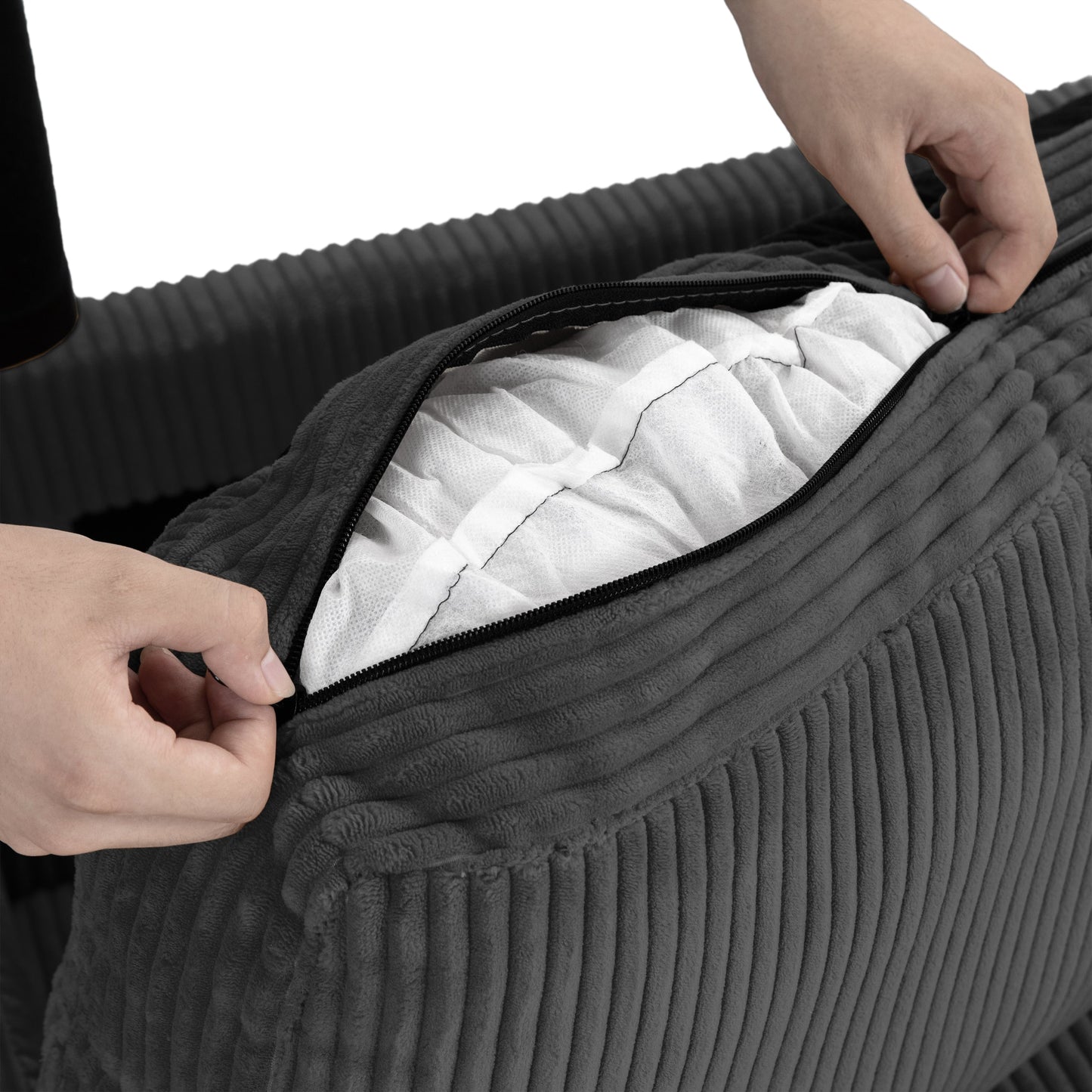 Canapé de salon en velours côtelé de 80,1 po de large