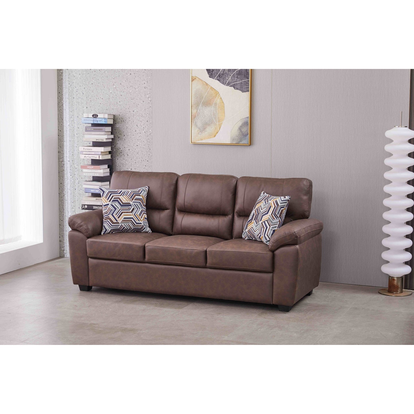 Canapé en similicuir de 80,5 po de large