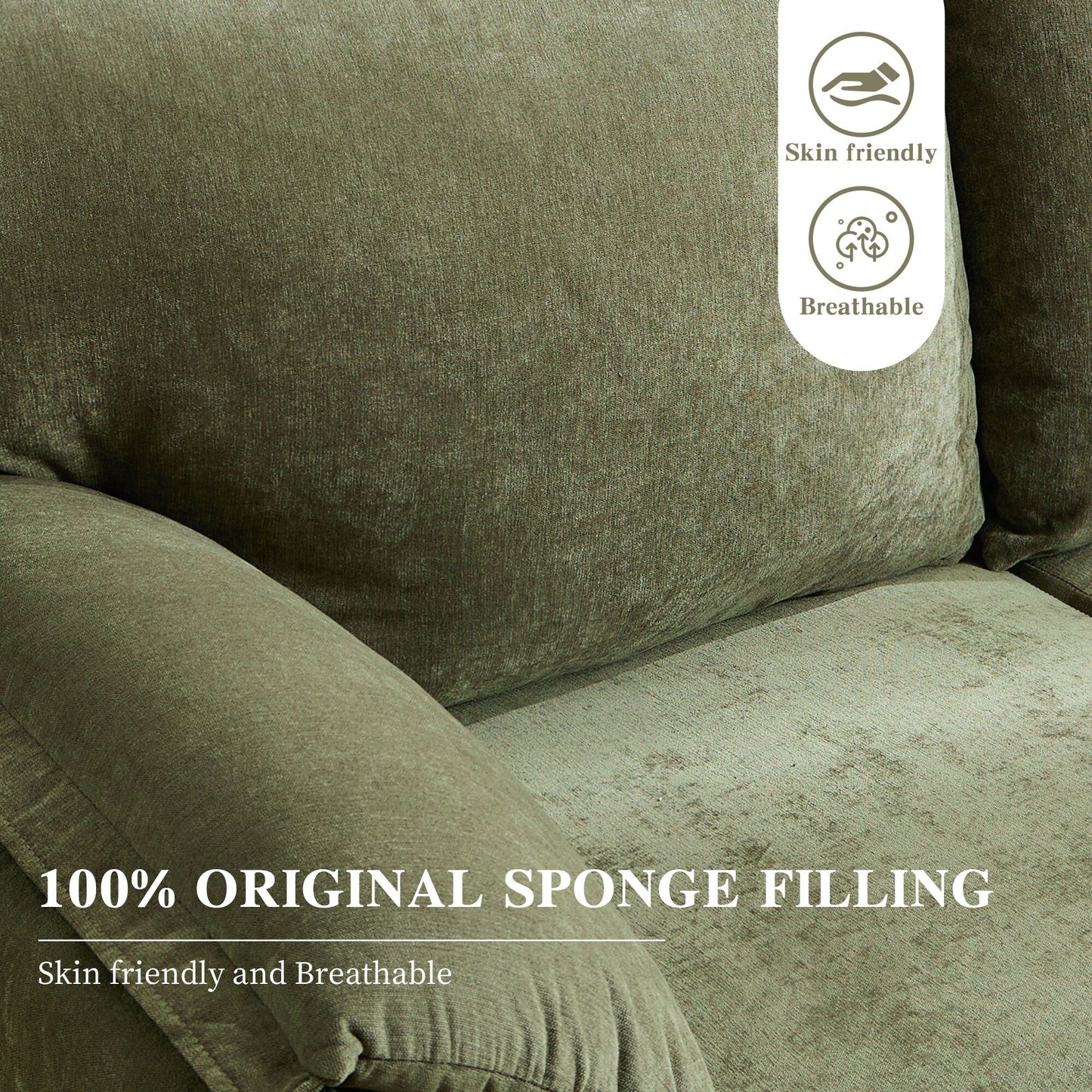 Canapés en duvet de 800 lb, canapé minimaliste de 60 pouces, avec plusieurs couleurs pour le salon et la chambre