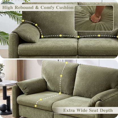 Canapés en duvet de 800 lb, canapé minimaliste de 60 pouces, avec plusieurs couleurs pour le salon et la chambre