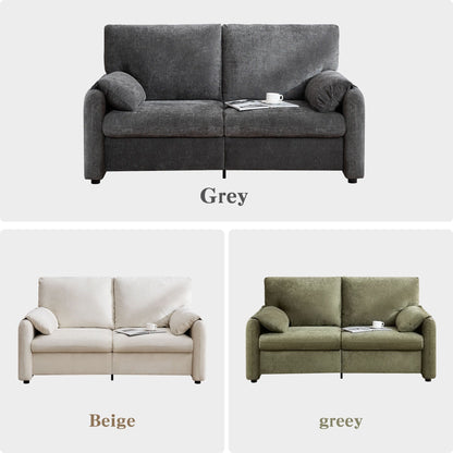 Canapés en duvet de 800 lb, canapé minimaliste de 60 pouces, avec plusieurs couleurs pour le salon et la chambre