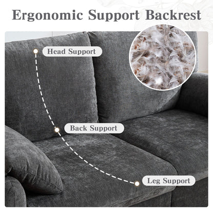 Canapés en duvet de 800 lb, canapé minimaliste de 60 pouces, avec plusieurs couleurs pour le salon et la chambre