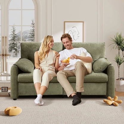 Canapés en duvet de 800 lb, canapé minimaliste de 60 pouces, avec plusieurs couleurs pour le salon et la chambre