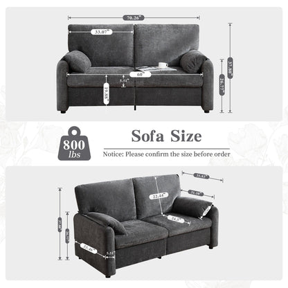 Canapés en duvet de 800 lb, canapé minimaliste de 60 pouces, avec plusieurs couleurs pour le salon et la chambre