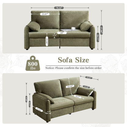 Canapés en duvet de 800 lb, canapé minimaliste de 60 pouces, avec plusieurs couleurs pour le salon et la chambre