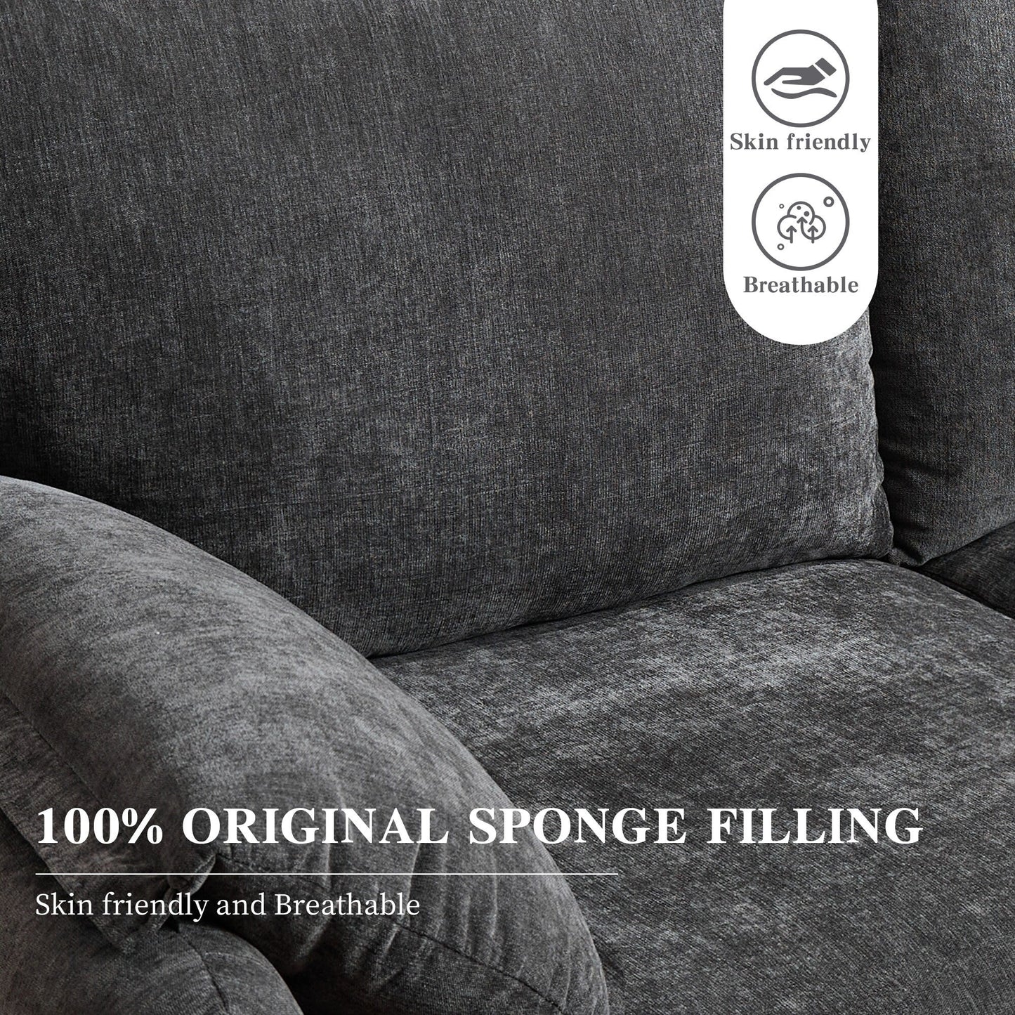 Canapés en duvet de 800 lb, canapé minimaliste de 60 pouces, avec plusieurs couleurs pour le salon et la chambre