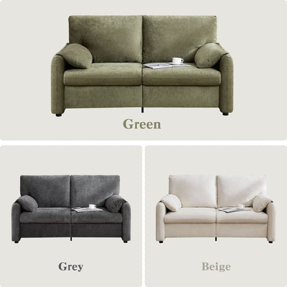 Canapés en duvet de 800 lb, canapé minimaliste de 60 pouces, avec plusieurs couleurs pour le salon et la chambre