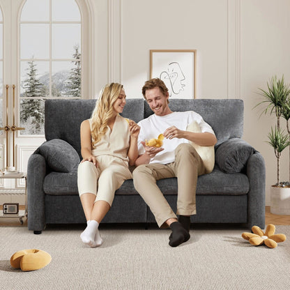 Canapés en duvet de 800 lb, canapé minimaliste de 60 pouces, avec plusieurs couleurs pour le salon et la chambre