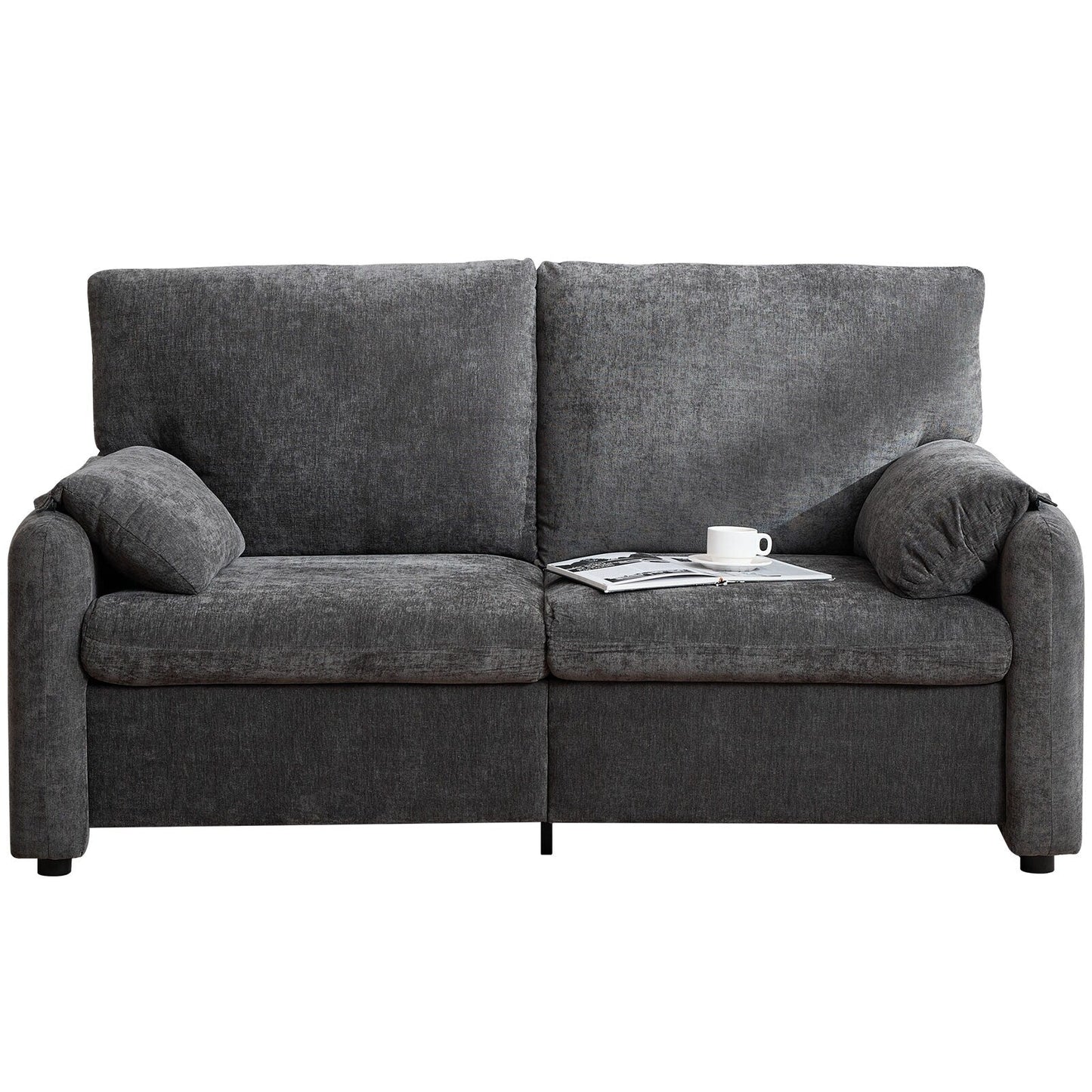 Canapés en duvet de 800 lb, canapé minimaliste de 60 pouces, avec plusieurs couleurs pour le salon et la chambre