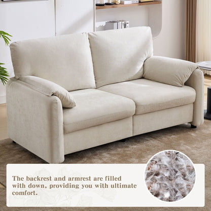 Canapés en duvet de 800 lb, canapé minimaliste de 60 pouces, avec plusieurs couleurs pour le salon et la chambre