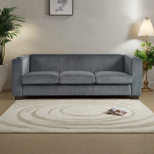 Canapé 3 places en bois massif 80 avec 2 ports USB et deux porte-gobelets