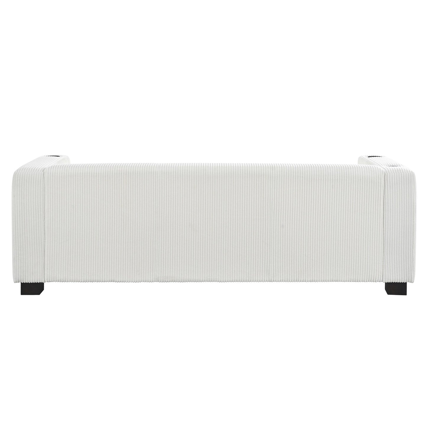 Canapé 3 places en bois massif 80 avec 2 ports USB et deux porte-gobelets