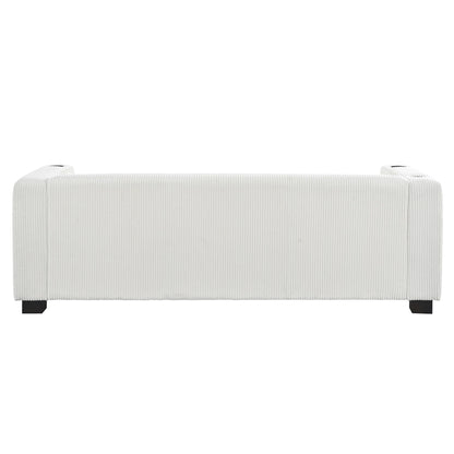 Canapé 3 places en bois massif 80 avec 2 ports USB et deux porte-gobelets