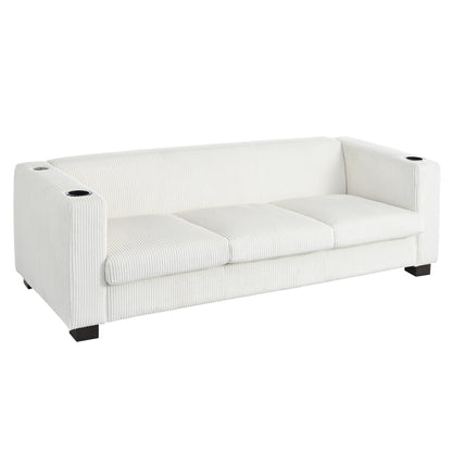 Canapé 3 places en bois massif 80 avec 2 ports USB et deux porte-gobelets