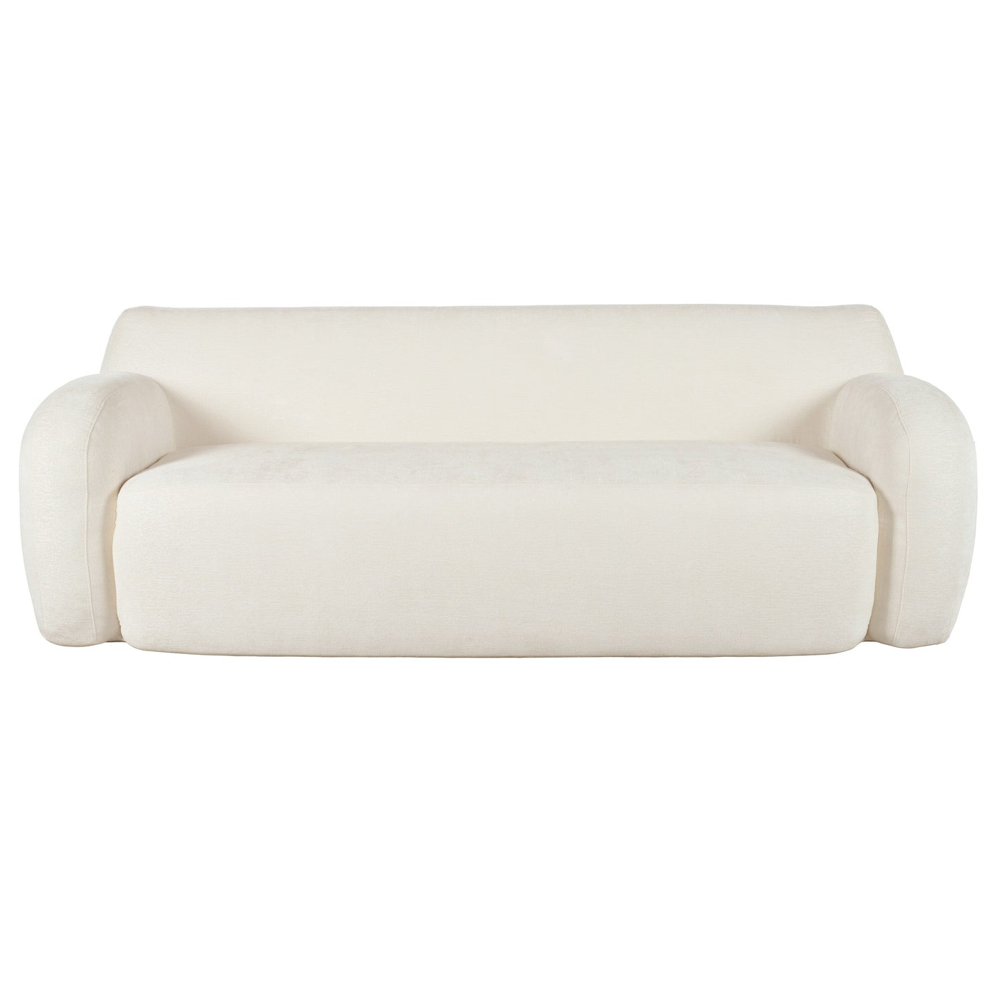 Canapé 3 places incurvé en polyester 81,5 avec accoudoirs ergonomiques, mousse haute densité et aucun assemblage requis