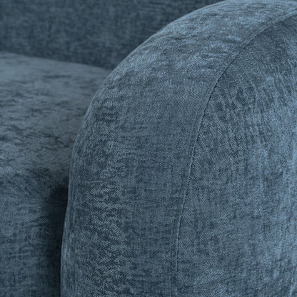 Canapé 3 places incurvé en polyester 81,5 avec accoudoirs ergonomiques, mousse haute densité et aucun assemblage requis