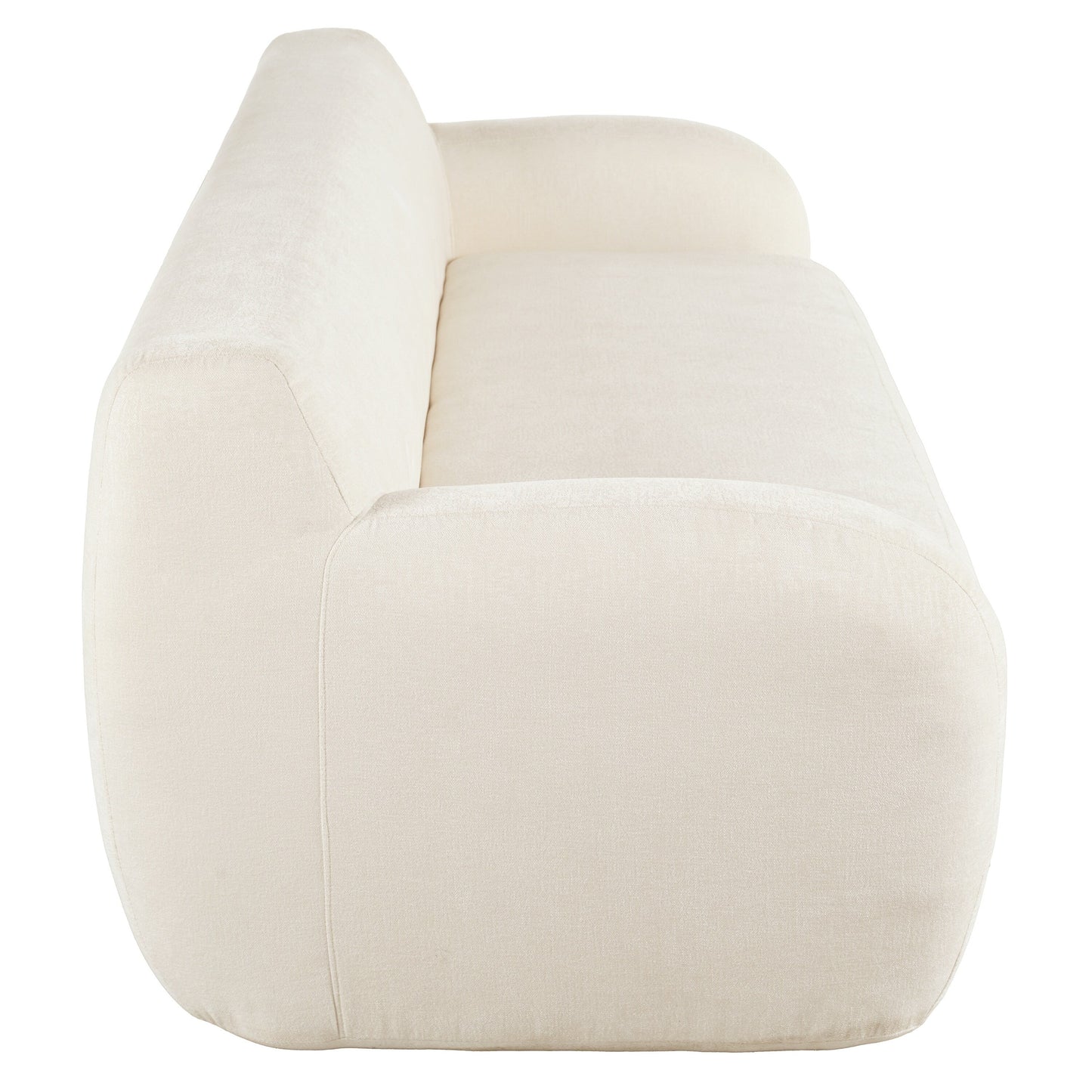 Canapé 3 places incurvé en polyester 81,5 avec accoudoirs ergonomiques, mousse haute densité et aucun assemblage requis