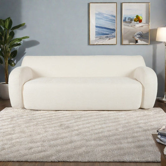 Canapé 3 places incurvé en polyester 81,5 avec accoudoirs ergonomiques, mousse haute densité et aucun assemblage requis