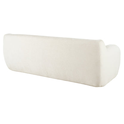 Canapé 3 places incurvé en polyester 81,5 avec accoudoirs ergonomiques, mousse haute densité et aucun assemblage requis