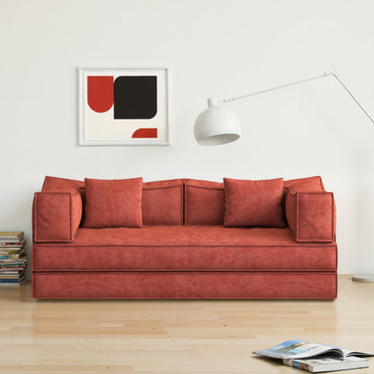 Canapé modulaire convertible en chenille de 82 pouces pour le salon