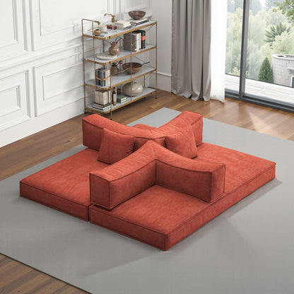 Canapé modulaire convertible en chenille de 82 pouces pour le salon