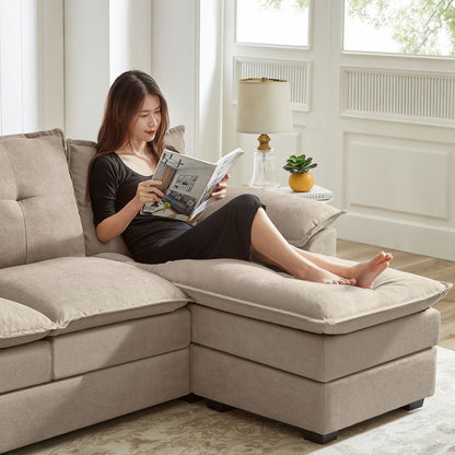 Canapé sectionnel en L de 82,28 pouces avec sièges nuage pour le salon
