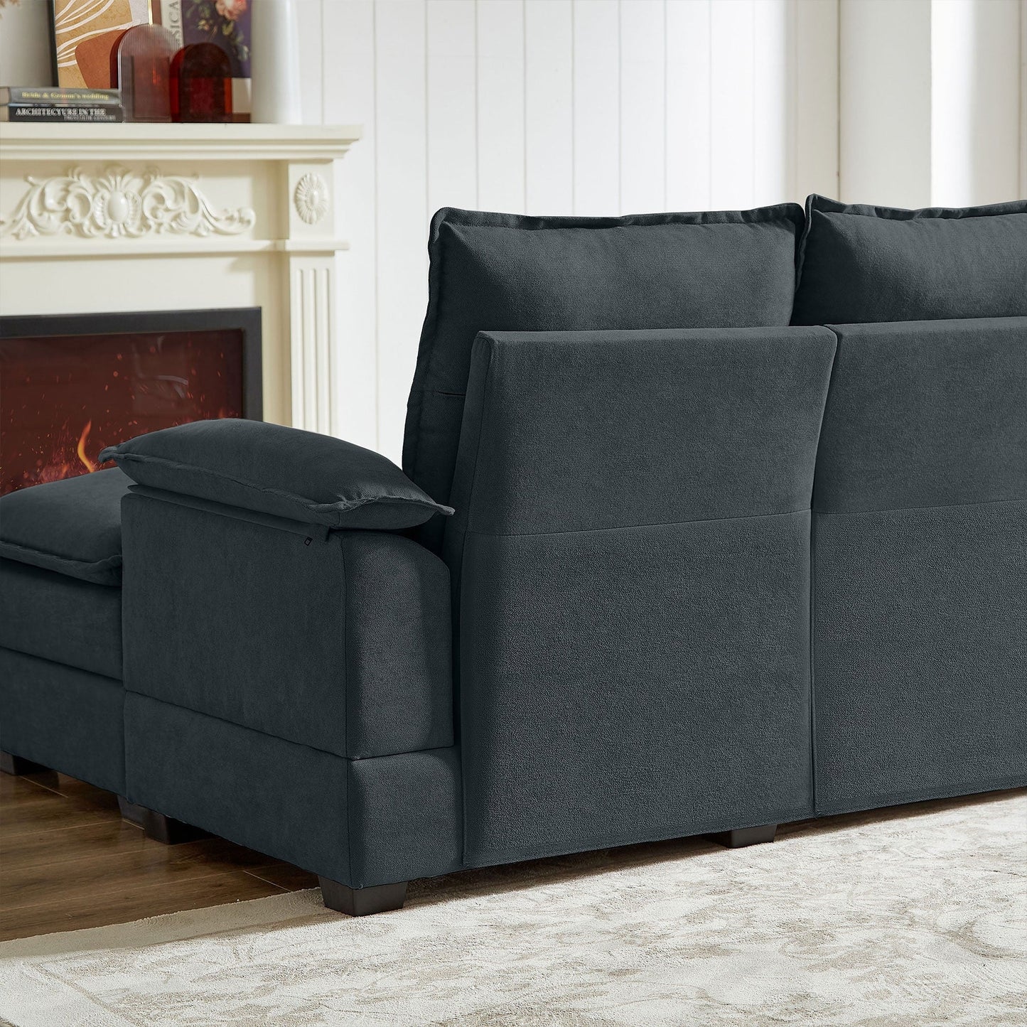 Canapé sectionnel en L de 82,28 pouces avec sièges nuage pour le salon