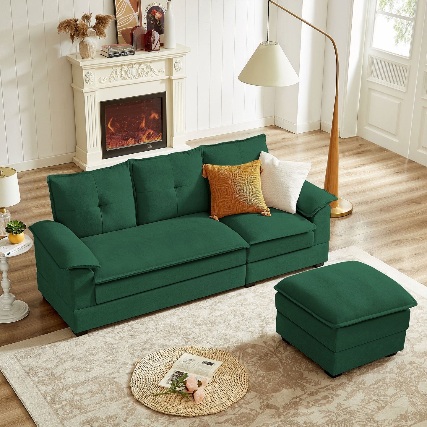 Canapé sectionnel en L de 82,28 pouces avec sièges nuage pour le salon