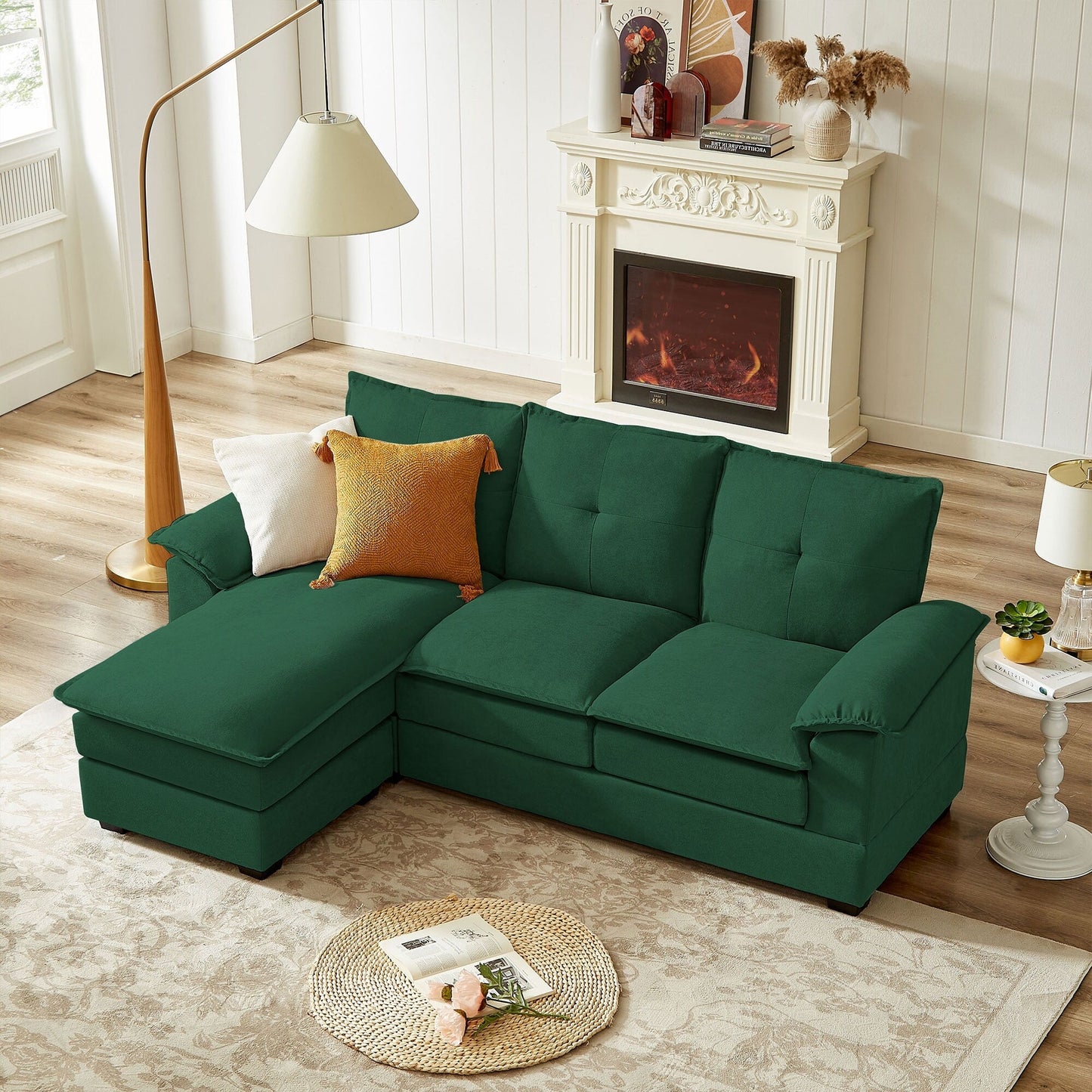 Canapé sectionnel en L de 82,28 pouces avec sièges nuage pour le salon