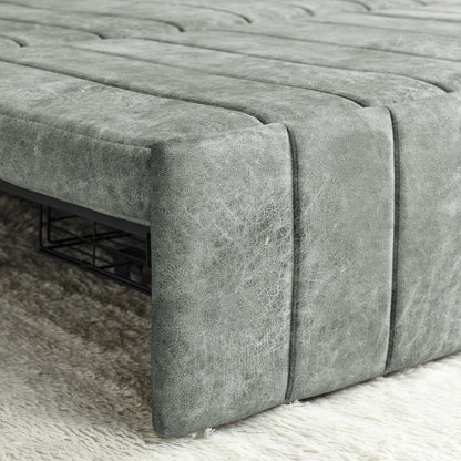 Canapé 3 places en velours de 82,3 po avec accoudoirs roulés, lit queen-size gigogne, deux tiroirs et deux oreillers