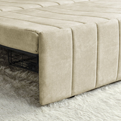 Canapé 3 places en velours de 82,3 po avec accoudoirs roulés, lit queen-size gigogne, deux tiroirs et deux oreillers