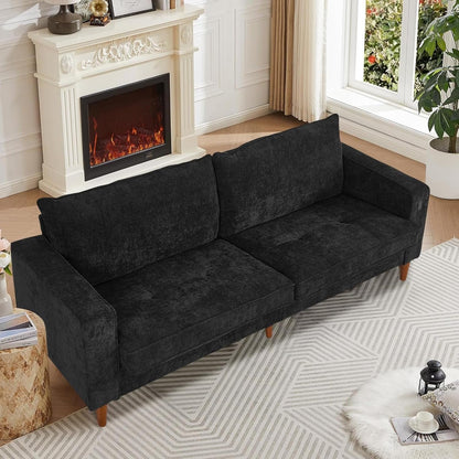 Canapé de salon 82,68 pouces, causeuse avec port USB/Type-C, confortable canapé causeuse en chenille avec housse amovible