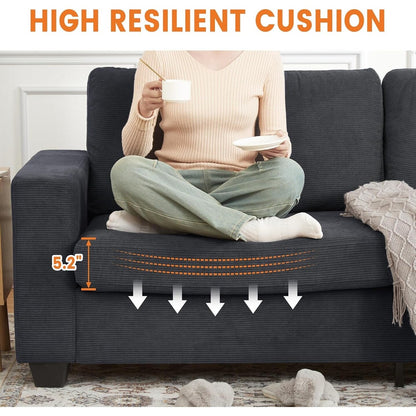 Canapé 3 places moderne de 83 pouces avec assises profondes, canapé nuage confortable pour le salon