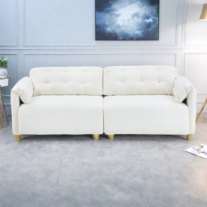 Canapé 3 places 83.1 en flanelle avec mousse haute densité, structure en bois massif, montage facile