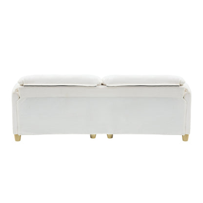 Canapé 3 places 83.1 en flanelle avec mousse haute densité, structure en bois massif, montage facile