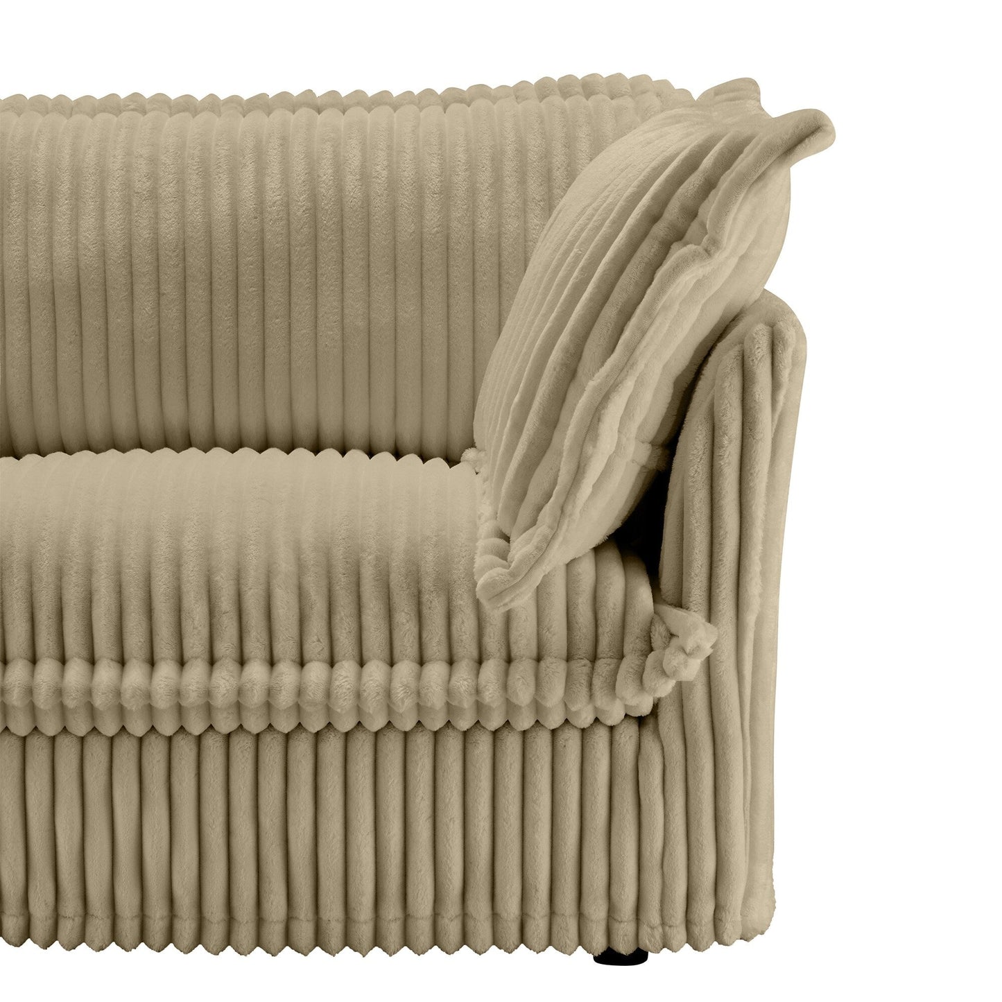 Canapé 2 places en velours côtelé 83,4 pouces, moelleux et confortable, avec grands coussins, pour le salon