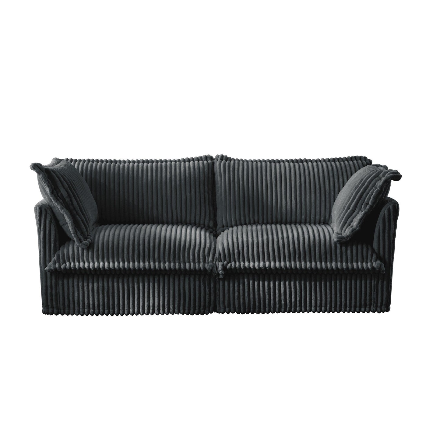 Canapé 3 places en velours côtelé 83,4 avec coussins pour salon et chambre