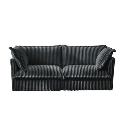 Canapé 3 places en velours côtelé 83,4 avec coussins pour salon et chambre